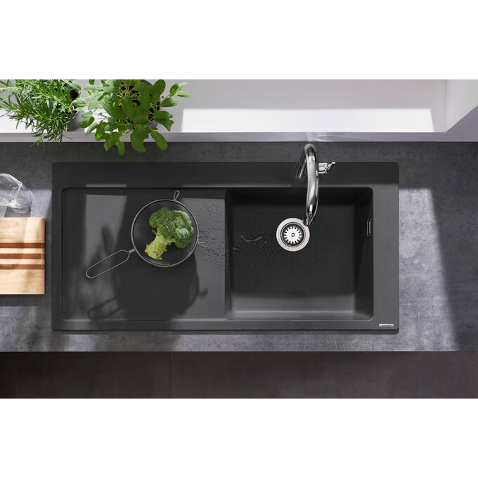 Мойка для кухни Hansgrohe S51 S514-F450 Built-in sink Graphite Black 43314170 (105x51 см, черная графитовая), фото 3