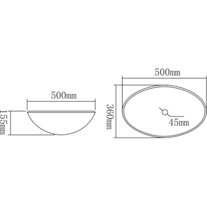 Раковина Mexen Goa 50 MEX-24085000 (50x36 см, чаша), Колір виробника: прозорий, фото , изображение 3