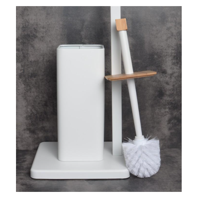 Стійка для аксесуарів Yoka Saki White/Bamboo PD.SAKI-WHT (біла/бамбук), Колір виробника: білий, бамбук, фото , изображение 4