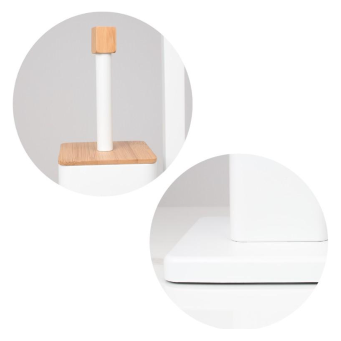 Стійка для аксесуарів Yoka Saki White/Bamboo PD.SAKI-WHT (біла/бамбук), Колір виробника: білий, бамбук, фото , изображение 5