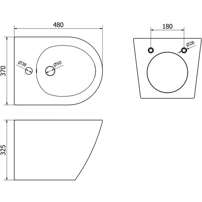Биде подвесное Mexen Lena White MEX-35224800 (белое глянцевое), Цвет производителя: белый глянец, фото 3