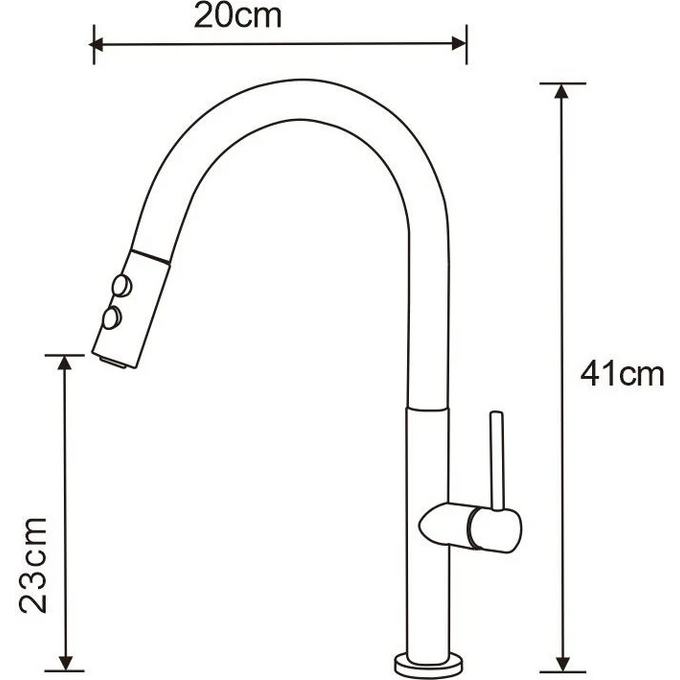 Смеситель для кухни Mexen Ava Gold MEX-672800-50 (золотой, с выдвижной лейкой), Цвет производителя: золото, фото 2
