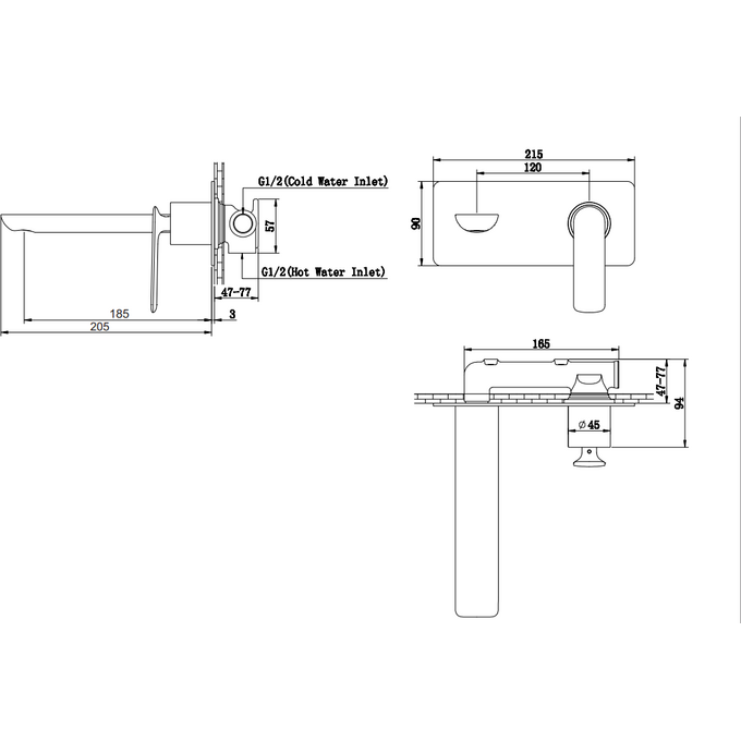 Смеситель скрытого монтажа для умывальника Kohlman Experience Black Matt QW185EB (черный матовый, внутренняя часть в комплекте), Цвет производителя: черный матовый, фото 3