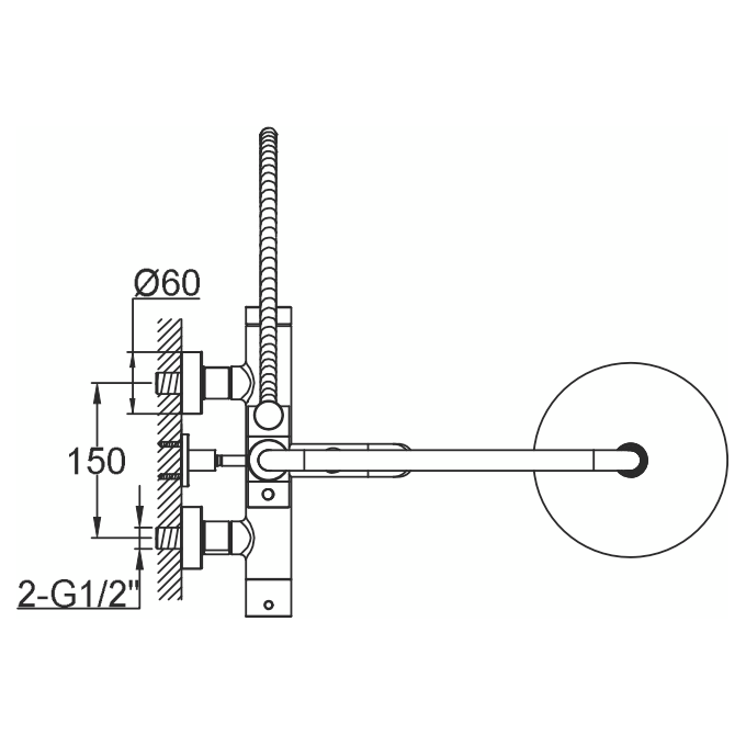 Душевая система Kohlman Axel Black Matt QW277AB (черная матовая, с изливом), Цвет производителя: черный матовый, фото 3