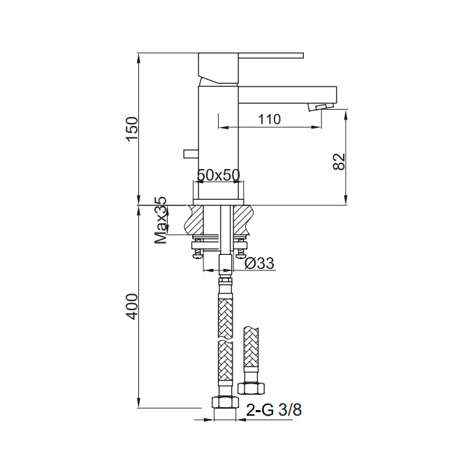 Змішувач для раковини Kohlman Excelent Chrome QB100H, фото , изображение 5