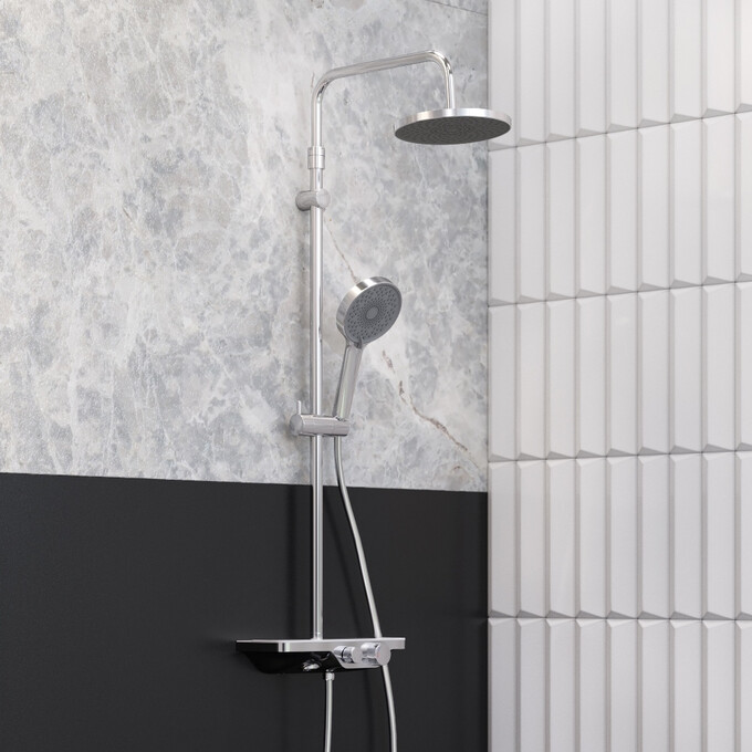 Душевая система Damixa Apollo 947730000 (с полкой и изливом), Цвет производителя: хром, фото 2