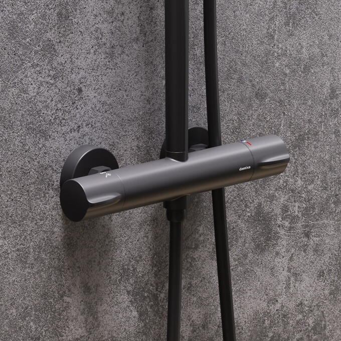 Душевая система с термостатом Damixa Scandinavian Pure 936800300 (черная матовая), Цвет производителя: черный матовый, фото 4