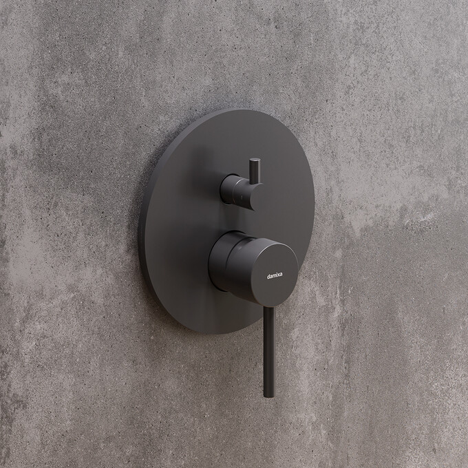 Смеситель скрытого монтажа для ванны Damixa Scandinavian Pure 367100300 (черный, внутренняя часть в комплекте), Цвет производителя: черный матовый, фото 3