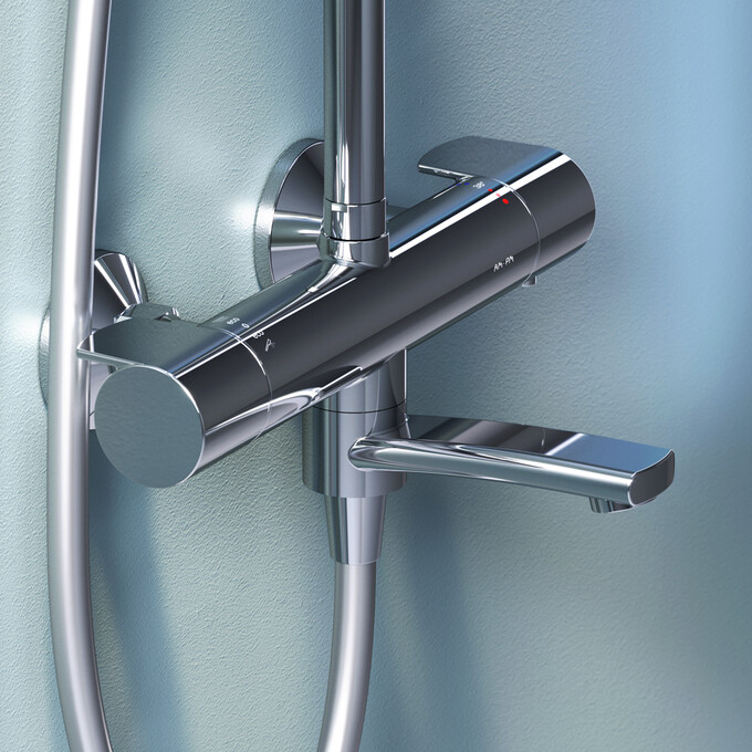 Душевая система с термостатом Am.Pm X-Joy F0785A500 (с изливом), Цвет производителя: хром, фото 6