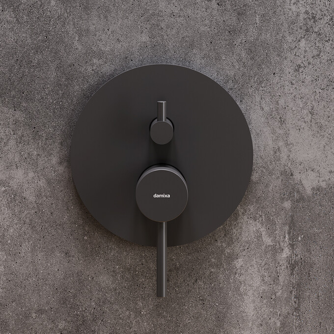 Смеситель скрытого монтажа для ванны Damixa Scandinavian Pure 367100300 (черный, внутренняя часть в комплекте), Цвет производителя: черный матовый, фото 2