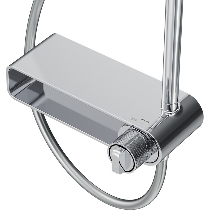 Душевая система Am.Pm X-Joy F0785A700 (с полкой и изливом), Цвет производителя: хром, фото 9