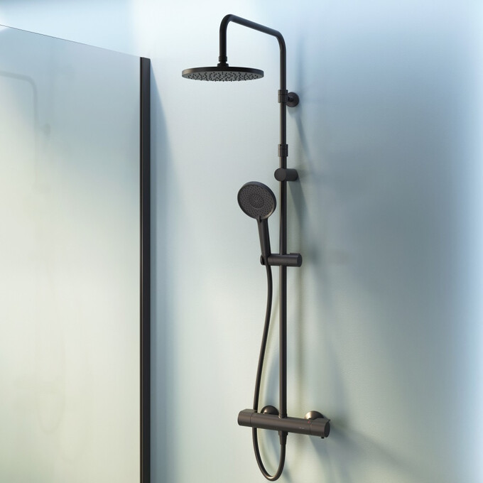 Душевая система с термостатом Am.Pm X-Joy F0785A422 (черная матовая), Цвет производителя: черный матовый, фото 2