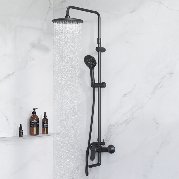 Душевая система Am.Pm Sunny F0785C922 (черная матовая, с изливом), Цвет производителя: черный матовый, фото 3