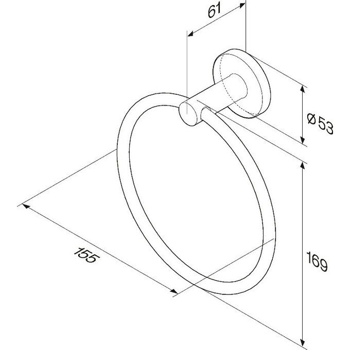 Полотенцедержатель Am.Pm X-Joy A85A34400 (кольцо), Цвет производителя: хром, фото 8