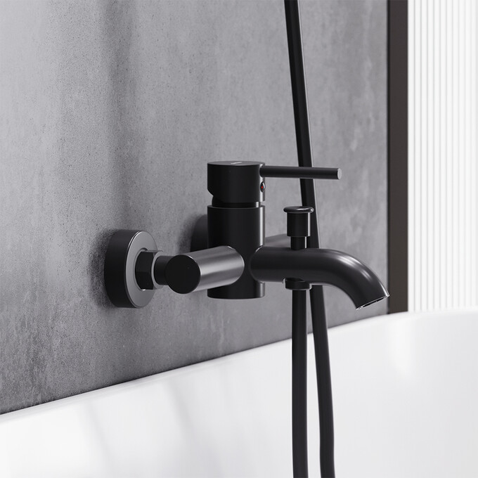 Смеситель для ванны Damixa Scandinavian Pure 361000300 (черный матовый), Цвет производителя: черный матовый, фото 3