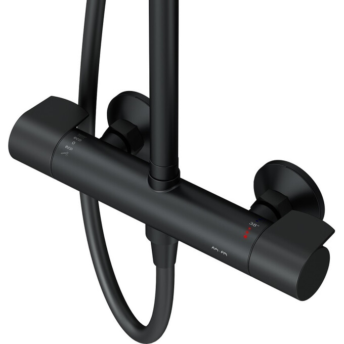 Душевая система с термостатом Am.Pm X-Joy F0785A422 (черная матовая), Цвет производителя: черный матовый, фото 12