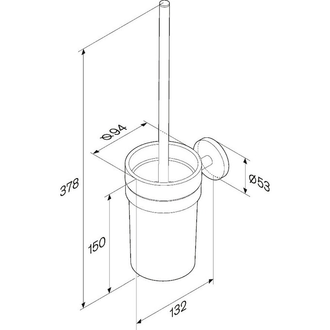 Ершик для унитаза Am.Pm X-Joy A85A33300 (настенный), Цвет производителя: хром, фото 8