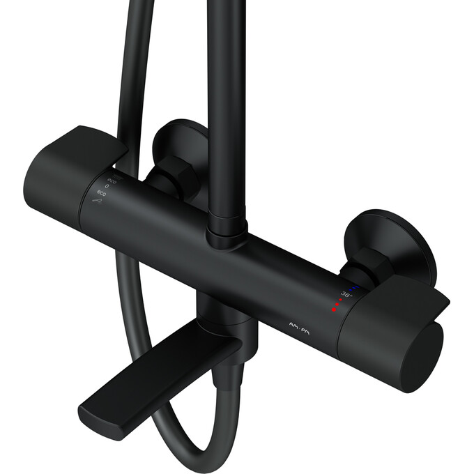 Душевая система с термостатом Am.Pm X-Joy F0785A522 (черная матовая, с изливом), Цвет производителя: черный матовый, фото 13