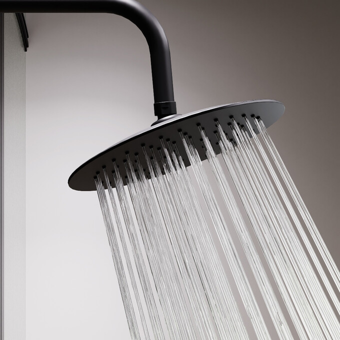 Душевая система с термостатом Damixa Scandinavian Pure 936810300 (черная матовая, с изливом), Цвет производителя: черный матовый, фото 6