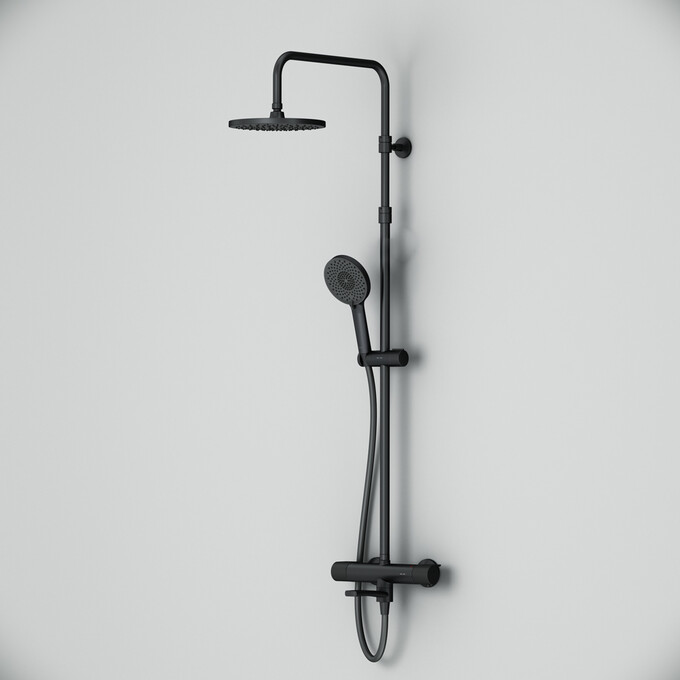 Душевая система с термостатом Am.Pm X-Joy F0785A522 (черная матовая, с изливом), Цвет производителя: черный матовый, фото 10