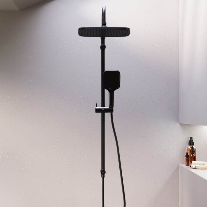 Душевая система Damixa Gala 953000300 (черная матовая, без смесителя), Цвет производителя: черный матовый, фото 3