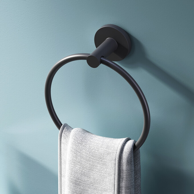Полотенцедержатель Am.Pm X-Joy A85A34422 (черный матовый, кольцо), Цвет производителя: черный матовый, фото 3