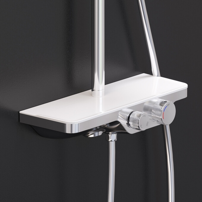 Душевая система Damixa Apollo 947730000 (с полкой и изливом), Цвет производителя: хром, фото 4