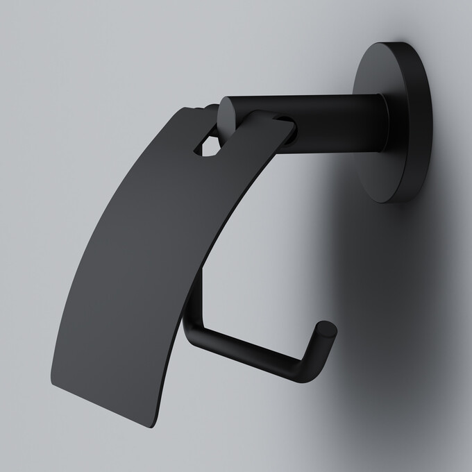 Держатель для туалетной бумаги Am.Pm X-Joy A85A341422 (черный матовый, с крышкой), Цвет производителя: черный матовый, фото 6