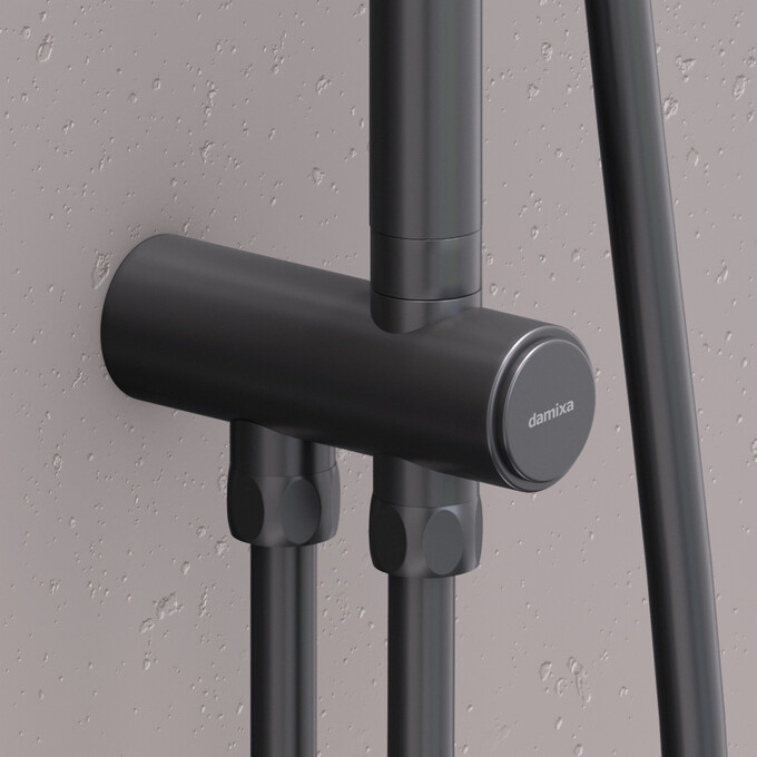 Душевая система Damixa Gala 953000300 (черная матовая, без смесителя), Цвет производителя: черный матовый, фото 4