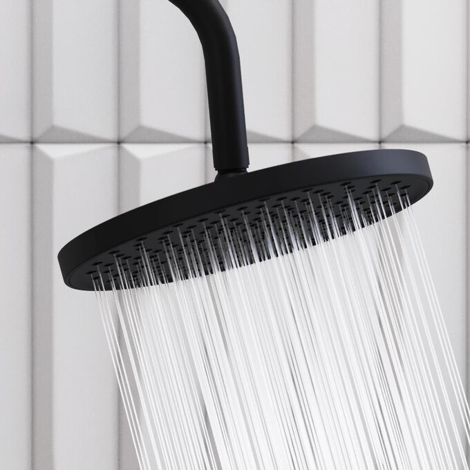 Душевая система Damixa Apollo 947730300 (черная матовая, с полкой и изливом), Цвет производителя: черный матовый, фото 6