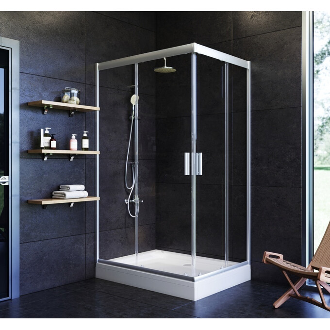 Душевая кабина Am.Pm Gem Twin Slide W90G-404-120280-MT (120x80 см, стекло прозрачное, профиль хром матовый), фото 2