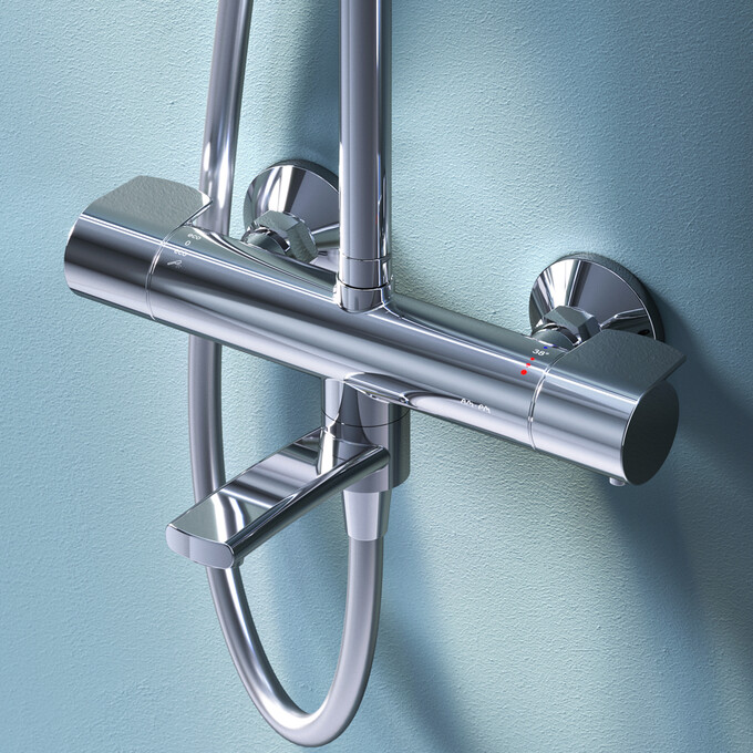 Душевая система с термостатом Am.Pm X-Joy F0785A500 (с изливом), Цвет производителя: хром, фото 4