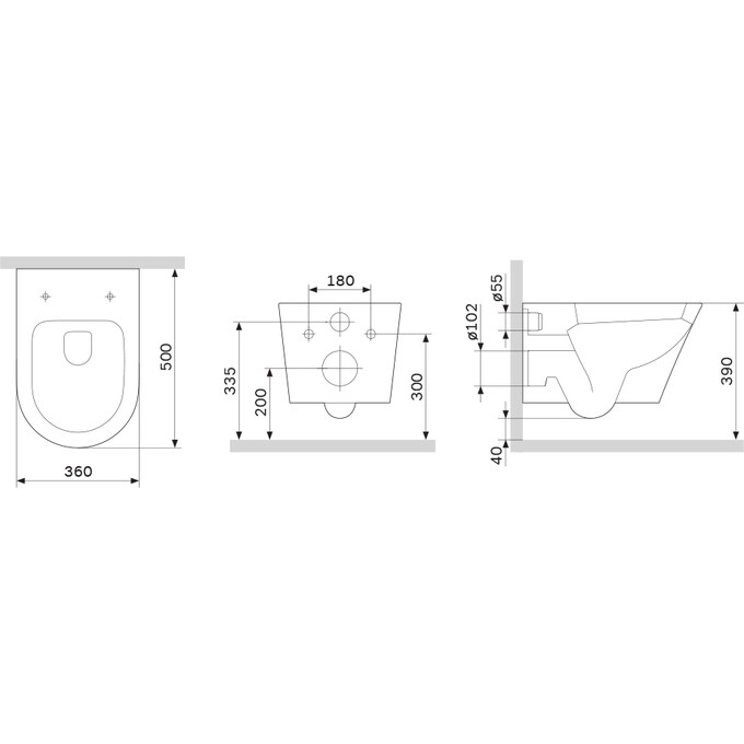 Безободковый подвесной унитаз Am.Pm Sense FlashClean C741701SC (с сиденьем), фото 16