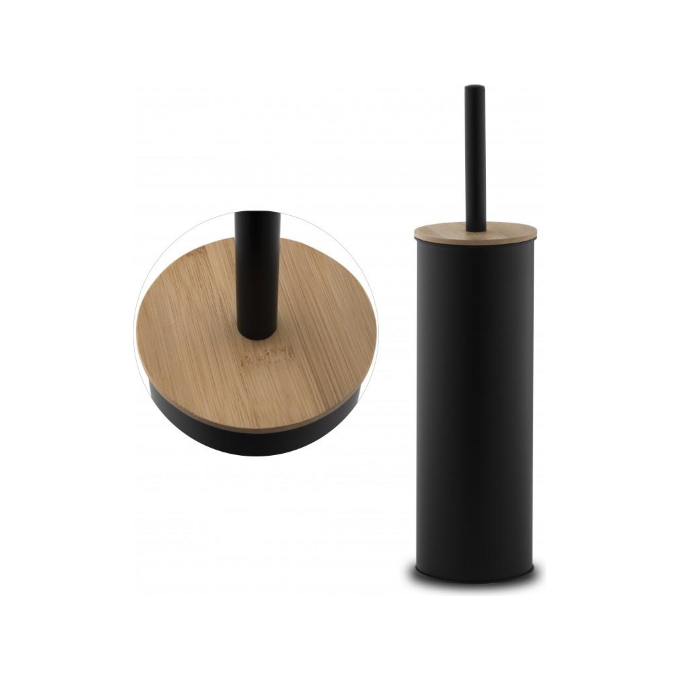 Йоржик для унітазу Yoka Tango Black/Bamboo P.TANGO (чорний/бамбук, підлоговий), фото , изображение 3