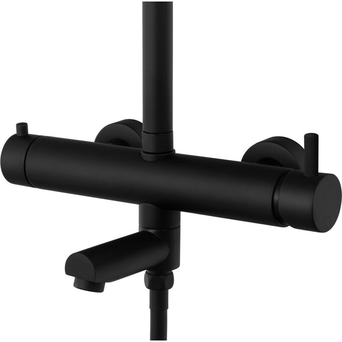 Душевая система Corsan Lugo Black Matt CMN01MBLW (черная матовая, с изливом), фото 2