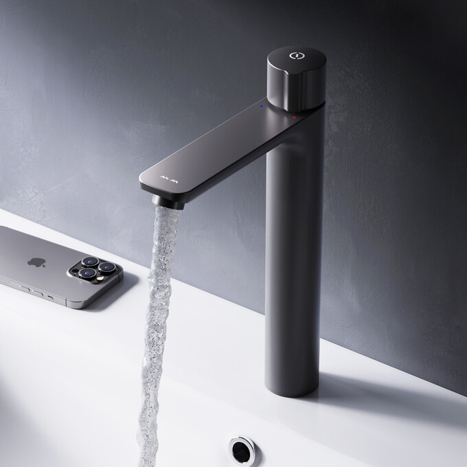 Змішувач для умивальника Am.Pm X-Joy TouchReel F85A92522 (чорний матовий, високий), Колір виробника: чорний матовий, фото , изображение 3