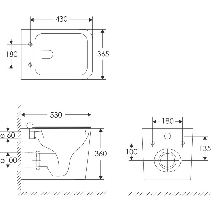 Безободковый подвесной унитаз Imprese Bilovec i11142 (с сиденьем), фото 2