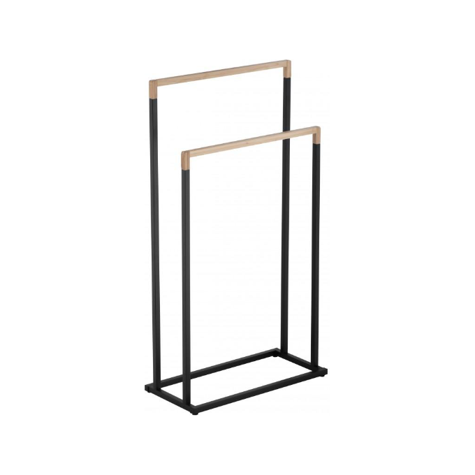 Рушникотримач Yoka Zola Black/Bamboo P.ZOLA-2-BLK (чорний/бамбук, подвійний), фото , изображение 4