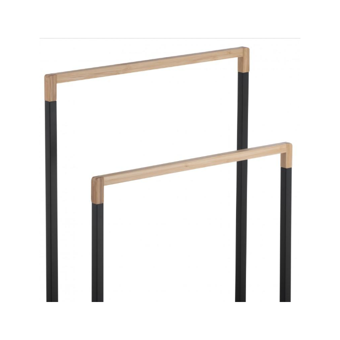 Рушникотримач Yoka Zola Black/Bamboo P.ZOLA-2-BLK (чорний/бамбук, подвійний), фото , изображение 5