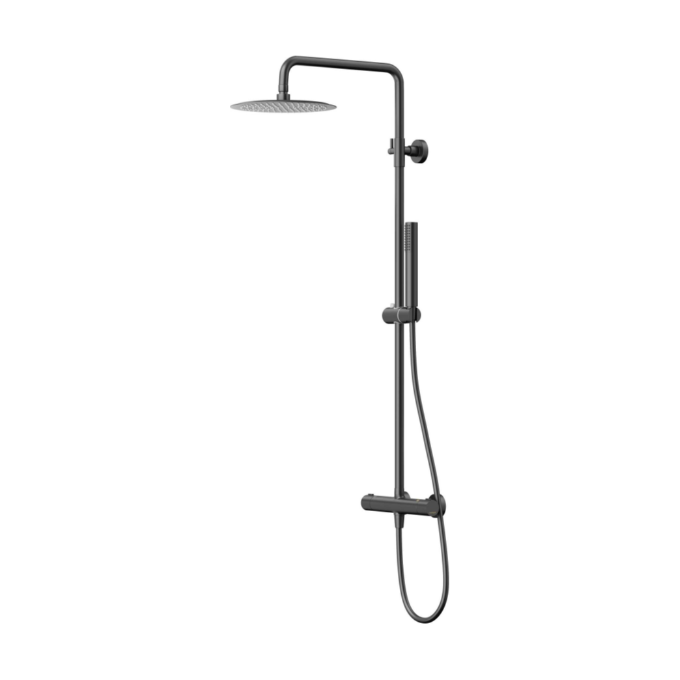 Термостатическая душевая система Corsan Lugo Black Matt CMN01TBL (черная матовая), фото 