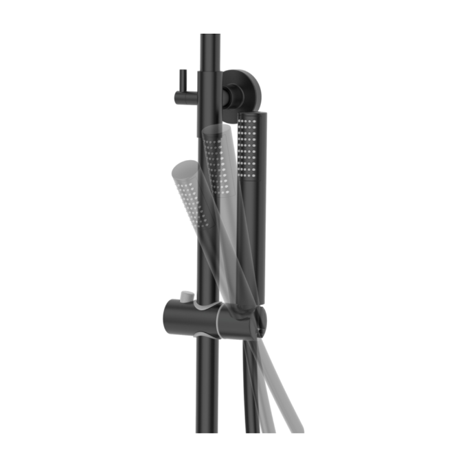 Термостатическая душевая система Corsan Lugo Black Matt CMN01TBL (черная матовая), фото 5