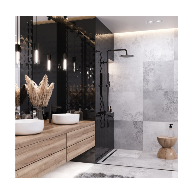 Термостатическая душевая система Corsan Lugo Black Matt CMN01TBL (черная матовая), фото 2