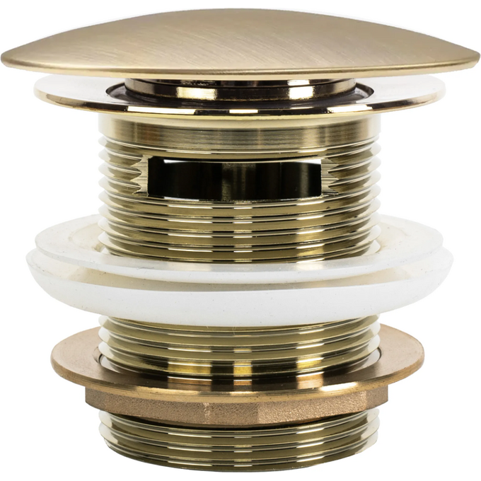 Донний клапан для ванни Rea Klik-Klak Brushed Gold REA-W2005 (брашоване золото, з переливом), Колір виробника: золото брошене (матове), фото 