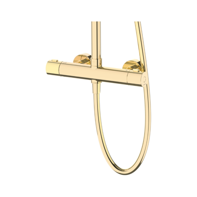 Термостатическая душевая система Corsan Lugo Gold CMN01TGL (золотая), фото 4