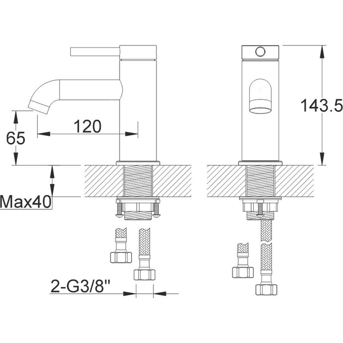 Змішувач для раковини Kohlman Axel Black QB100AB (чорний матовий, низький), Колір виробника: чорний матовий, фото , изображение 3