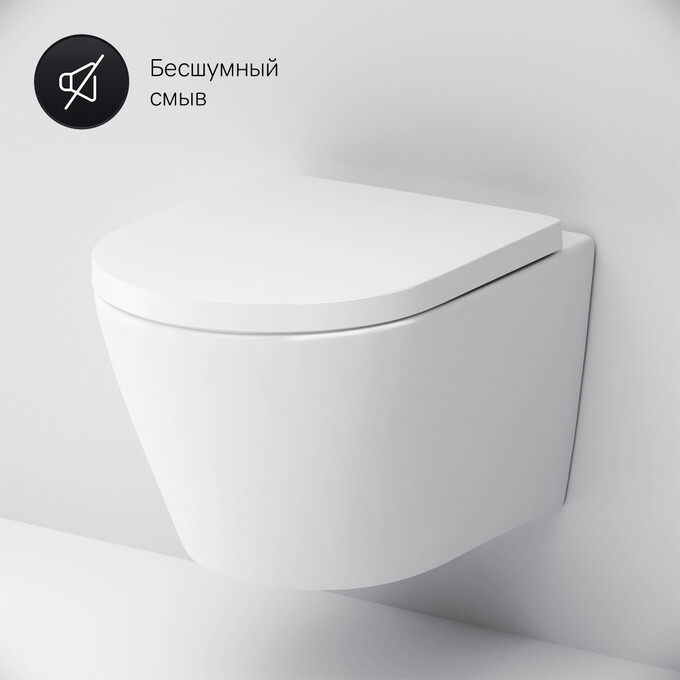 Безободковый подвесной унитаз Am.Pm Sense FlashClean C741701SC (с сиденьем), фото 12
