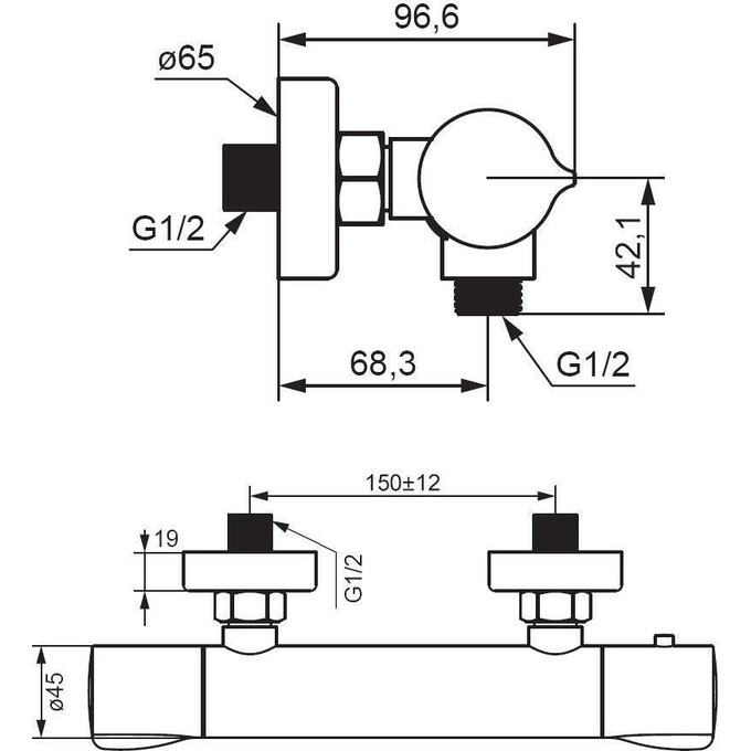Смеситель для душа с термостатом Damixa Scandinavian Pure 366000300 (черный матовый), Цвет производителя: черный матовый, фото 5