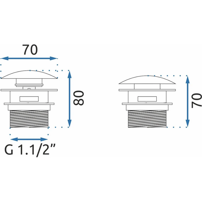 Донний клапан для ванни Rea Klik-Klak Chrome REA-W2007 (з переливом), Колір виробника: хром, фото , изображение 4