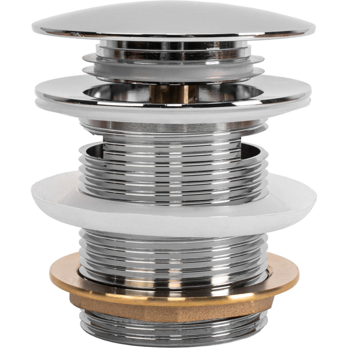 Донний клапан для ванни Rea Klik-Klak Chrome REA-W2007 (з переливом), Колір виробника: хром, фото 