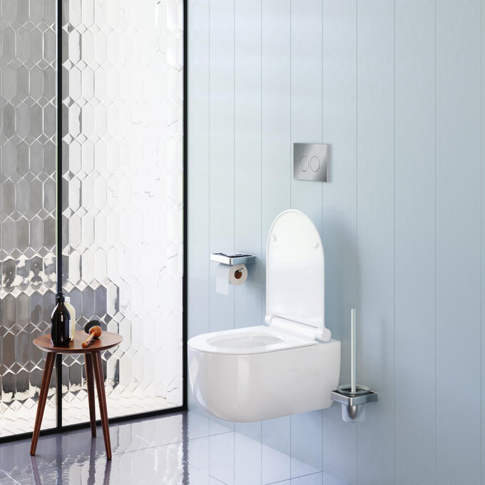 Безободковый подвесной унитаз Damixa Scandinavian Pure FlashClean DX36C1701SC (с сиденьем), фото 4